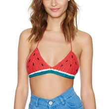 Женские сексуальные красные ручной работы бюстгальтер. арбуз вязаный комплект бикини. дамы повод бюстгальтер Intimates бюстгальтер без косточек бюстгальтер& Краткие наборы наряд