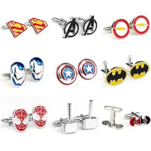 Мстители 4 эмалированные запонки для рубашки для мужчин Капитан Америка Железный человек супергерой Тор молоток запонки зажимы для галстука Ювелирные изделия подарок