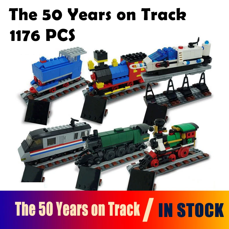 

Model building blocks Compatible with Lego Technic Series 4002016 21029 1176Pcs The 50 Years on Track bricks toys for children