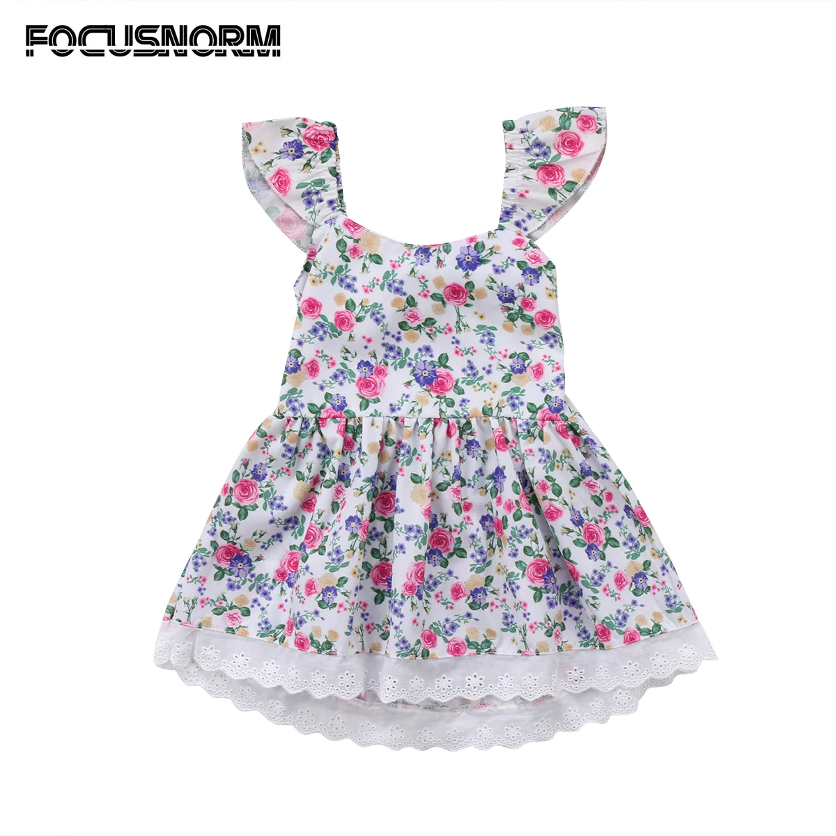 Платье принцессы для маленькой девочки Цветочный Кружево Pageant летящими рукавами сарафан нарядные платья-пачки