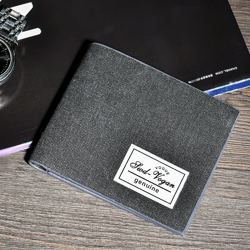 Wallet Man Canvas Credit Card Holder Men Business Casual Male Purse  Short Coin Pocket no Zipper fashion student wallet 225