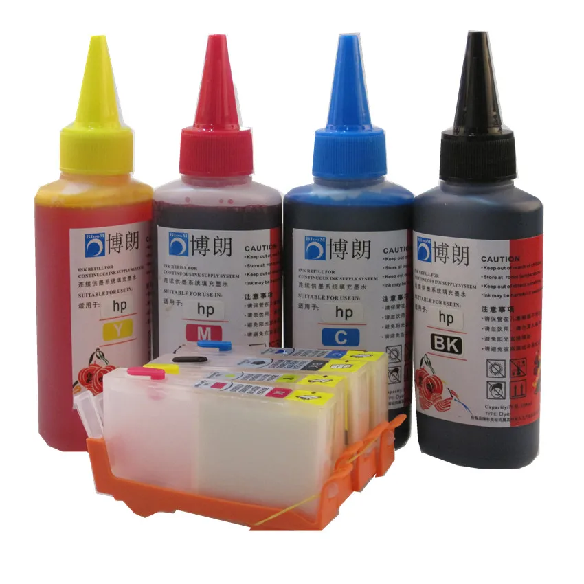 

FOR HP 655 hp655 Refillable INK cartridge for HP Deskjet 3525 4615 4625 5525 6525 + for hp Premium 4 Color Dye Ink 400ML