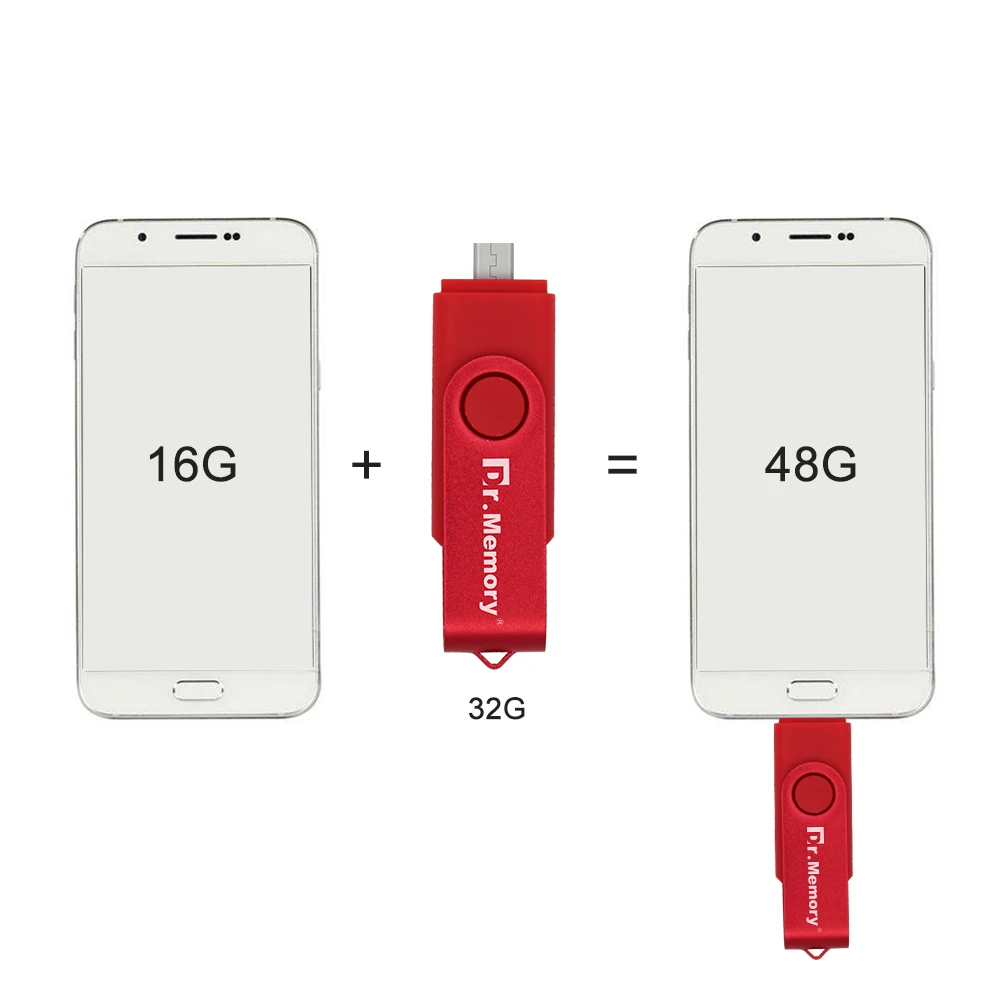 OTG Android мобильный телефон Pendrive 32 ГБ 16 8 4 2 в 1 USB флеш накопители цветной