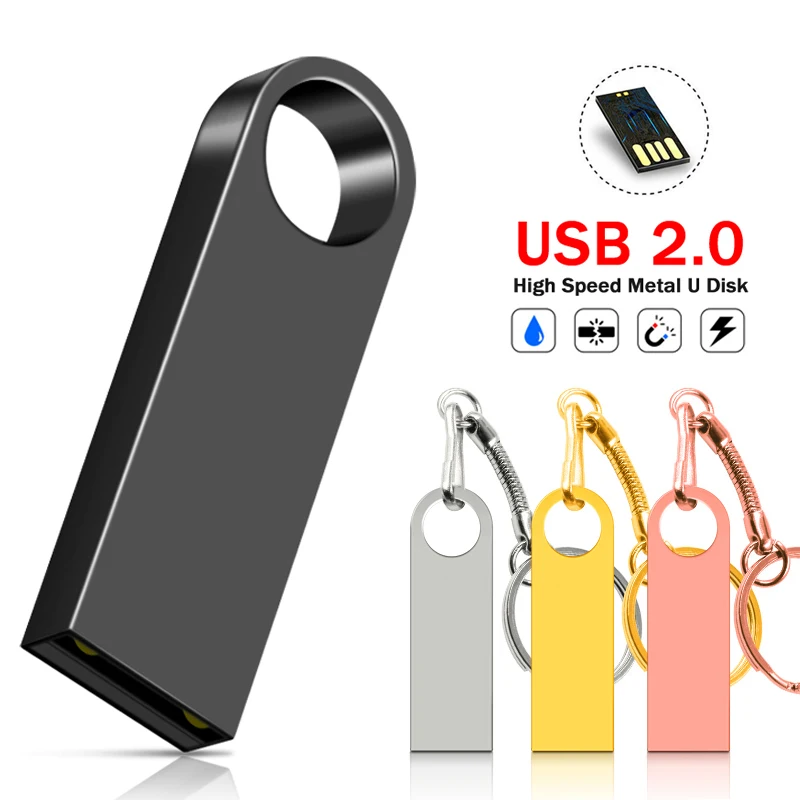 

Usb Flash Drive Pendrive 32GB 64GB 16GB 8GB 4GB 128GB Pen Drive Waterproof Metal Silver U Disk Memoria Cle Memory Usb Stick
