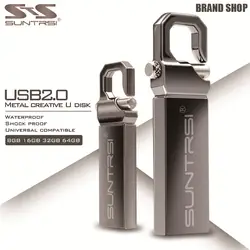 Suntrsi металлический USB флеш-накопитель 64 Гб Stain steel Pendrive waterproof High speed Pen Drive 4 ГБ 8 ГБ 16 ГБ 32 ГБ USB флеш-накопитель Drive