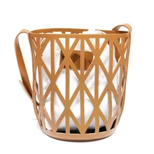 Модные геометрические сумки-ведро для женщин Повседневная пляжная сумка большая емкость выдалбливают сумки женские коричневые сумки