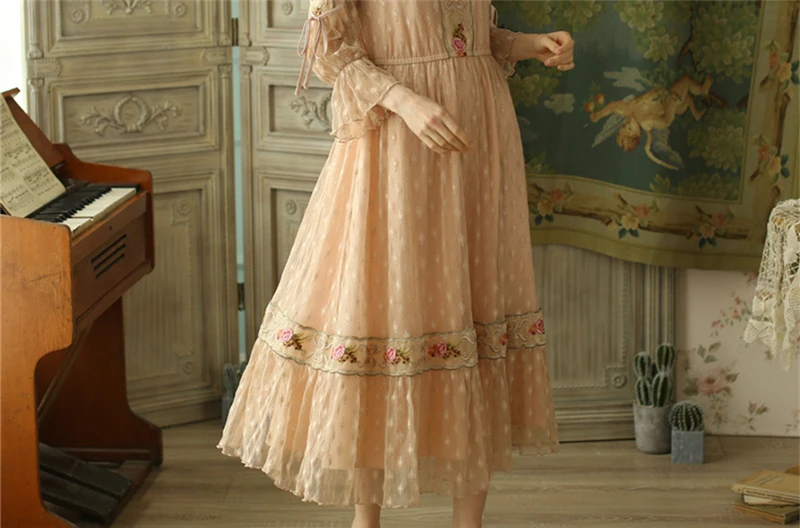 Роскошное викторианское свадебное платье, винтажное розовое приталенное и яркое, прецизионное, ручная работа, высокое качество, кружевное платье принцессы с вышивкой, T243