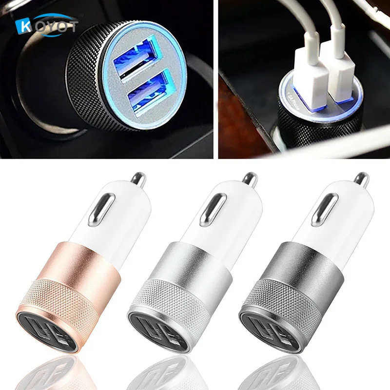 حار!! المزدوج USB سيارة شاحن آيفون 7 6 ثانية زائد 5 ثانية العالمي هاتف السيارة شاحن لباد USB محول لسامسونج USB السيجار المقبس
