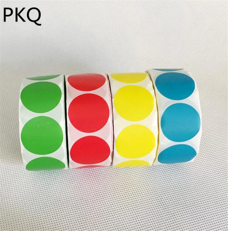 2 рулона x700pcs круглая наклейка для термопечати 30 мм красный зеленый желтый круг