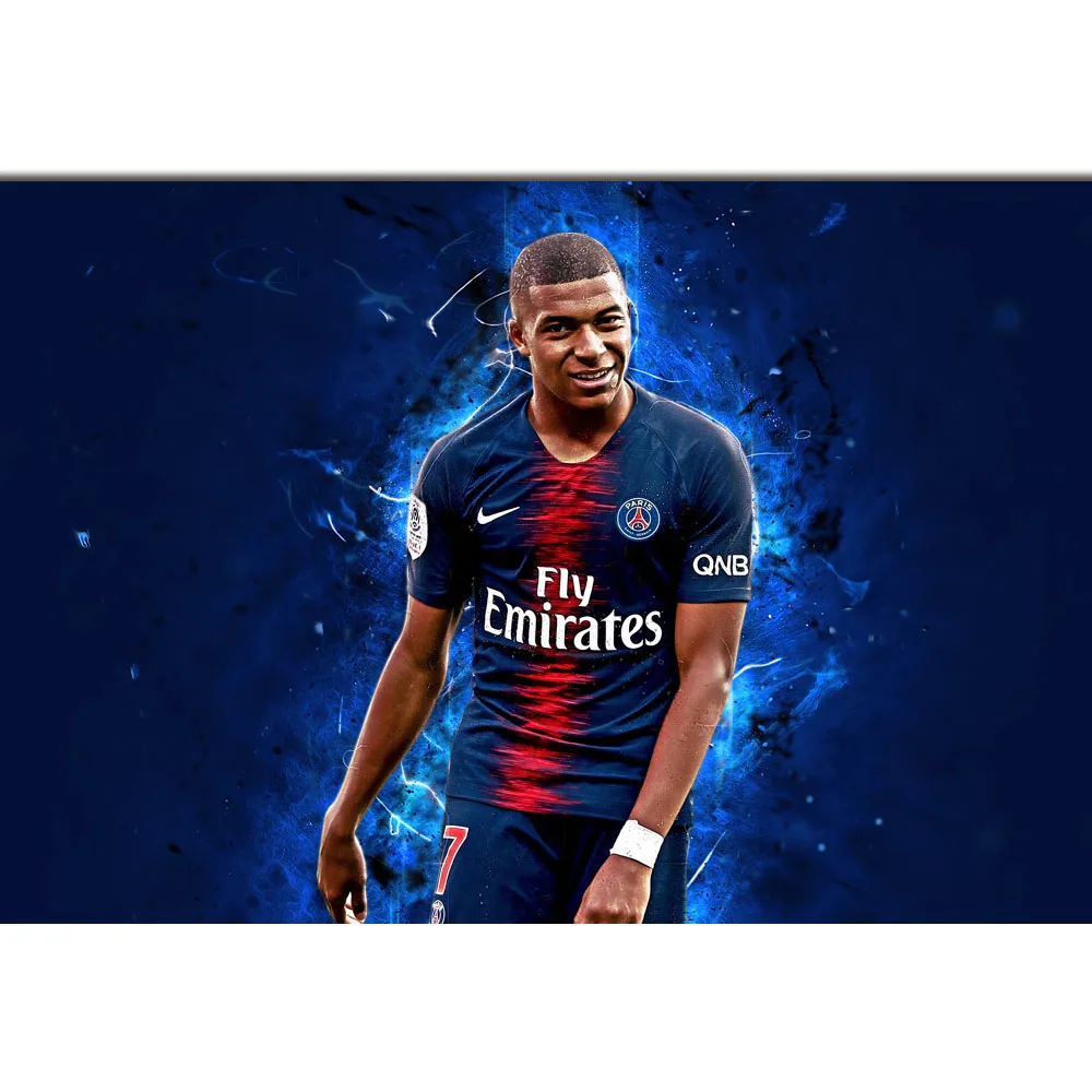

Kylian Mbappe Layvin Lurzawa Football Star Art Silk Fabric Poster Print 24x36inch 32*48 inch Picture for Living Room Wall Decor