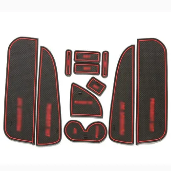 

11pcs Non-Slip Rubber Interior Car Door Armrest Storage Panel Mat Cup Holder Slot Pad Cover Sticker For Peugeot 307