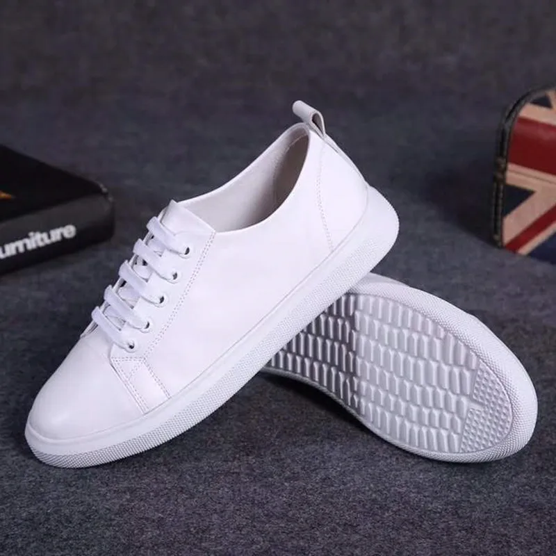 Women Sneakers Fashion Breathble Vulcanized Shoes Genuine leather Platform Lace up Casual White Tenis Feminino Zapatos De Mujer