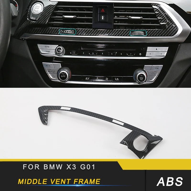 

Car ABS Front Switch Vent Outlet Box Middle Air Condition Panel Trim Frame Lamp Hoods for 2018 BMW X3 G01