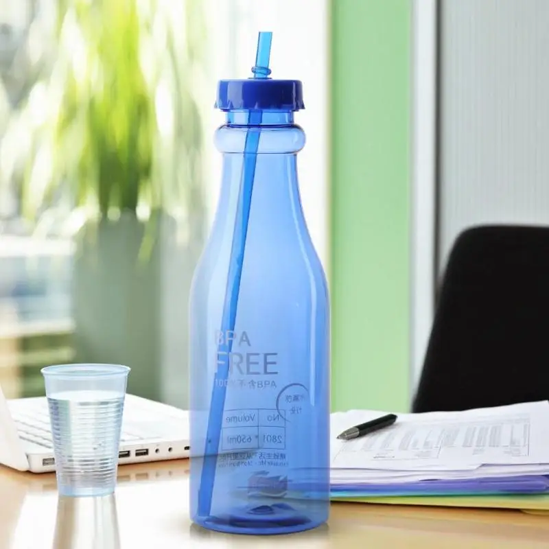 Новинка 600 мл бутылка для воды герметичная двойная крышка Sippy Cup Sport Travel пластиковая фруктовая чашка бутылка для сока воды
