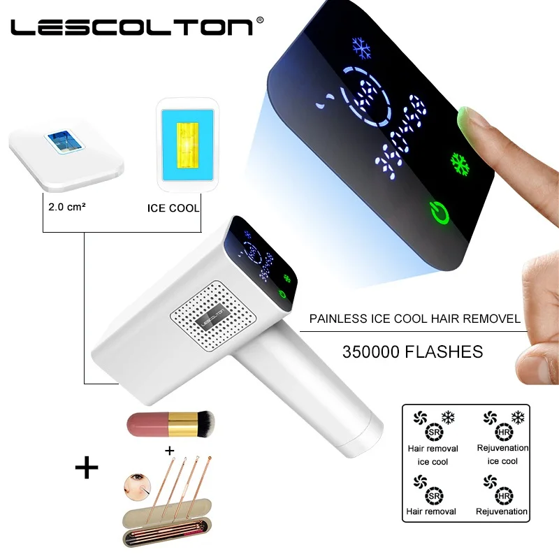 Lescolton T012C 4в1 ICECOOL IPL лазерное устройство для удаления волос перманентное Удаление волос IPL лазерный эпилятор машина для удаления подмышек - Цвет: T012C with gift 2