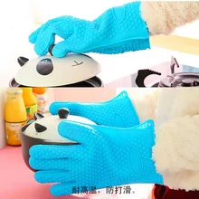 Heat Resistant Soft Silicone Glove Household Partial Finger Anti Slip Glove Oven BBQ Mitts Gloves