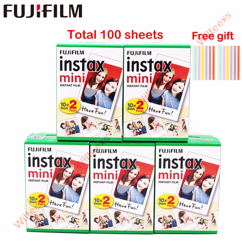20-100 hojas Fujifilm Instax Mini película blanca papel fotográfico instantáneo para Instax Mini 8 9 7 s 9 70 25 50 S 90 Cámara SP-1 2 Cámara