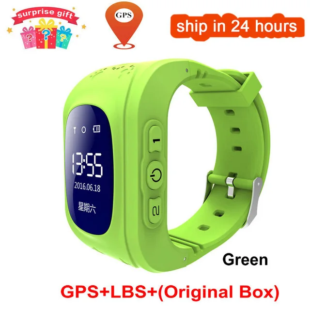 Детские часы, анти-потеря OLED, детский трекер, SOS, умный мониторинг, позиционирование, телефон, детские часы, совместимые с IOS и Android - Цвет: Green-RU