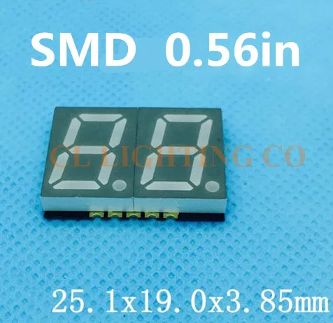 Высокое качество 0,56 дюймов 2 разрядный светодиодный Дисплей модуль SMD цифровая трубка Красный 0,5" 0.56in 7-сегментный светодиодный Дисплей