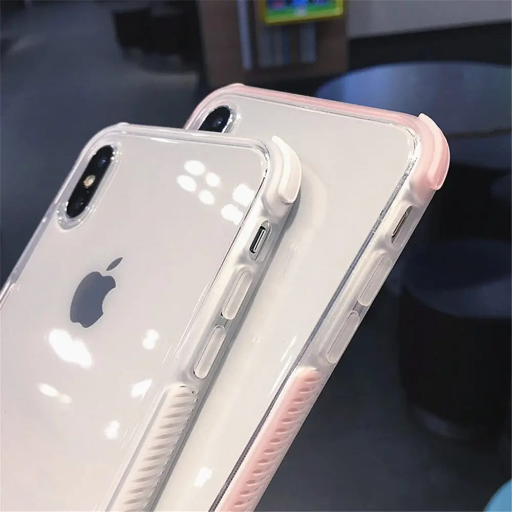 Lovebay противоударный чехол для iPhone X 7 8 6 6S Plus XR XS Max Прозрачный Красочный силиконовый мягкий чехол для телефона TPU прозрачная задняя крышка