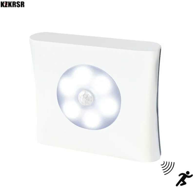 

Battery led night light 6LED Motion Sensor Wall Light Induction Lamp Magnetic Stairs Closet under Cabinet Square Night Light