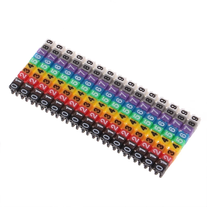 

Cable Markers Colourful C-Type Marker Number Tag Label For 2-3mm Wire Cable Markers qiang