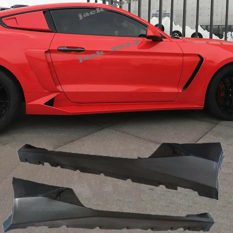 Huante 36cm Universal Car Body Side Skirts Extension Rocker Splitters Diffuser Winglet Bumper for Mustang 2015-2017 