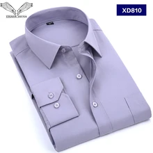 VISADA JAUNA, Весенняя и осенняя мужская рубашка с длинным рукавом и квадратным вырезом, модная деловая одежда, Корейская S-6XL рубашка большого размера N8989