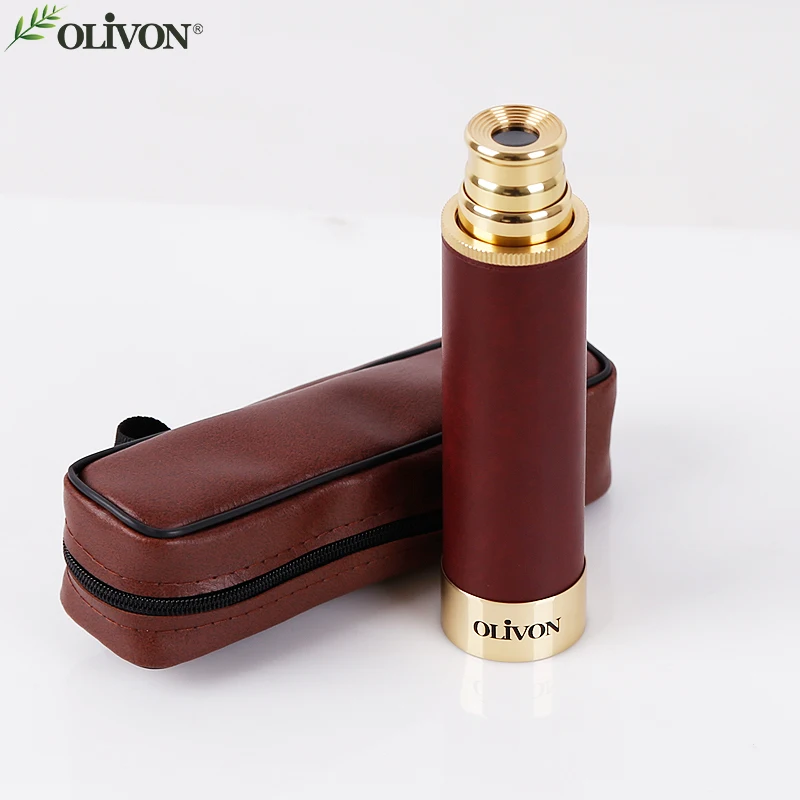 

Free shipping! Gift collection! Canada OLIVON pirate 25X30 yellow pirate binoculars HD professional Leather packing monocular
