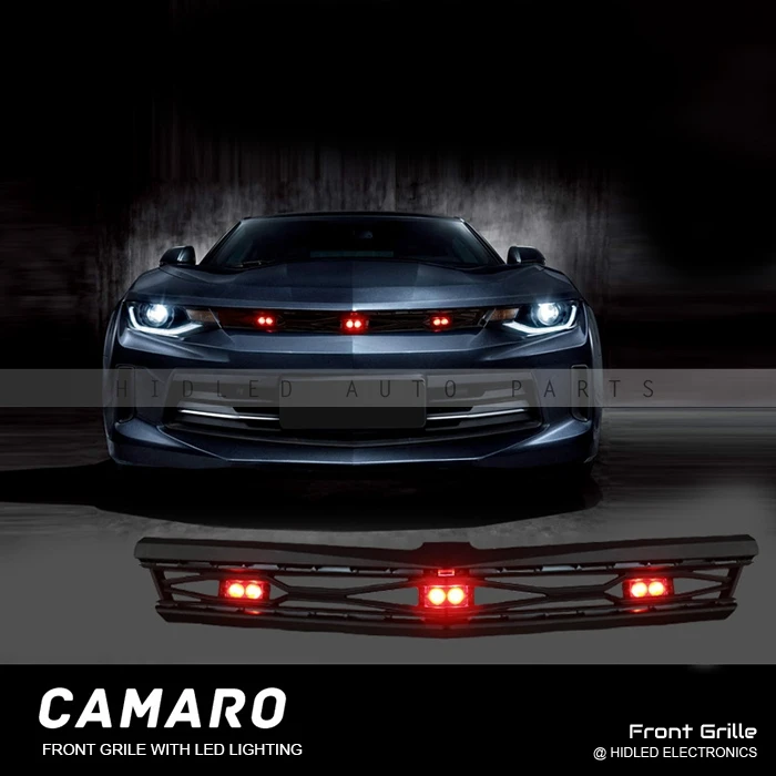 

Free Shipping 1 Set For Camaro 2016'+ ABS Front Grille With LED Lighting