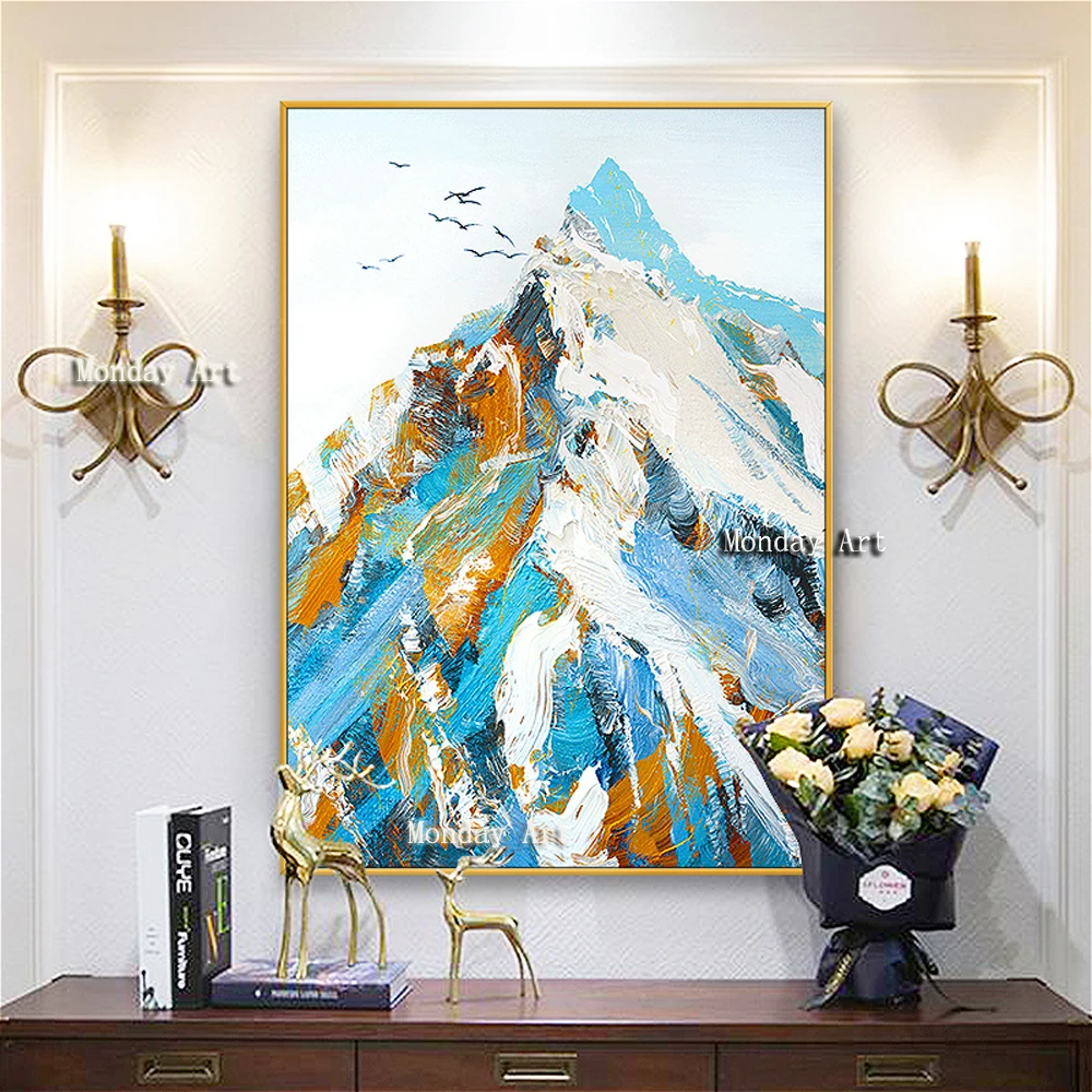 100-Hand-Painted-Abstract-Mountain-Art-Oil-Painting-On-Canvas-Wall-Art-Wall-Adornment-Picture-Painting