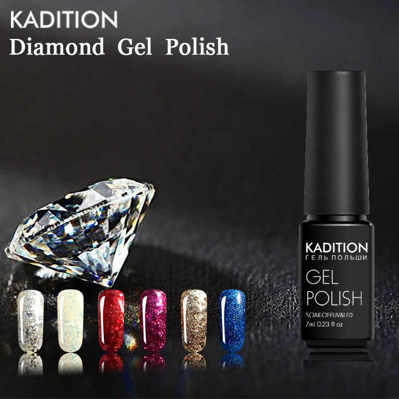 KADITION яркий Алмазный гель Лак акриловый Блестящий УФ блеск лак с блеском для