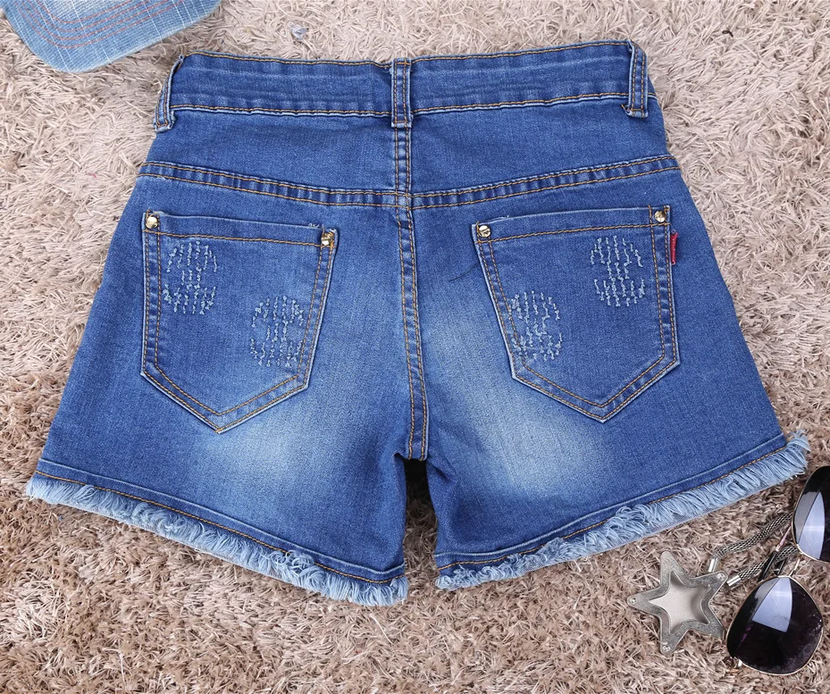 Сексуальные джинсовые шорты женские летние с высокой талией женские джинсовые шорты тонкие большие размеры эластичные джинсовые шорты femalemini шорты