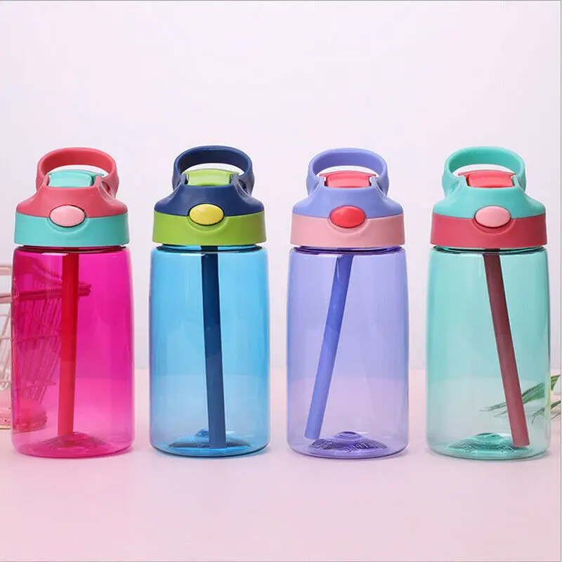

Kids Children Water Bottle With Straw 400ml School Nursery Holiday Tour Hiking Party Sports Eco-friendly Bottles With Lid