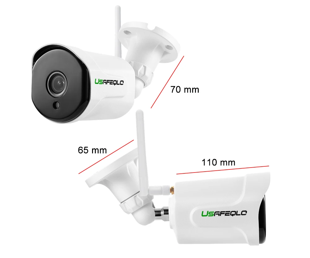 USAFEQLO 5MP HD H.265 Всепогодная WiFi беспроводная наружная IP камера видеонаблюдения с ИК ночного видения iCSee APP