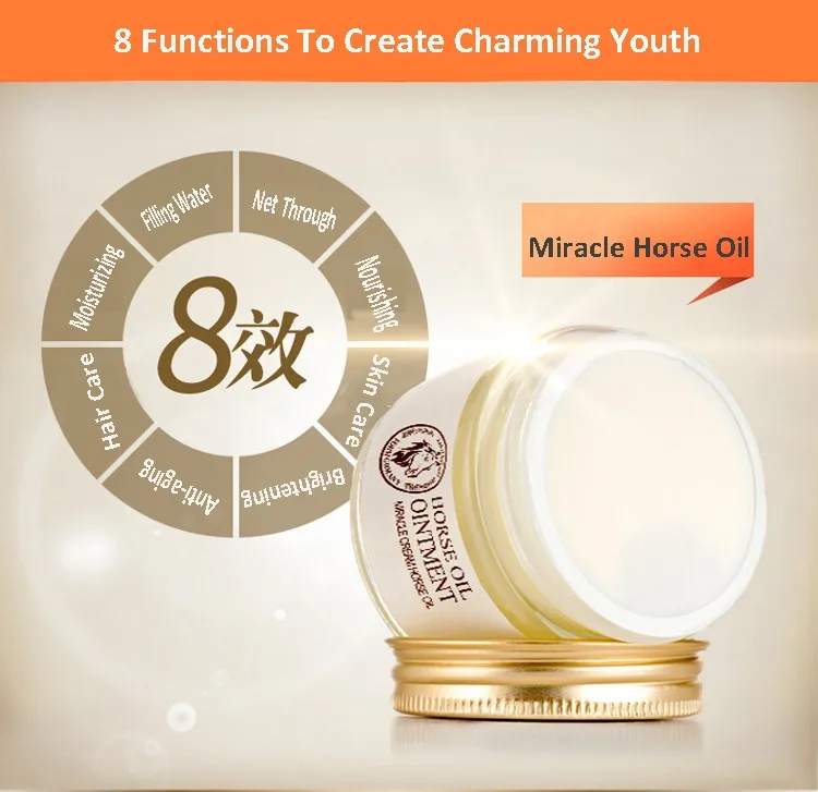 Miracle Female Anti-Aging Horse Oil Cream Pure Genman Horse Oil Exact Day Facial Moisturizer Oil Beauty Skin Treament Cream