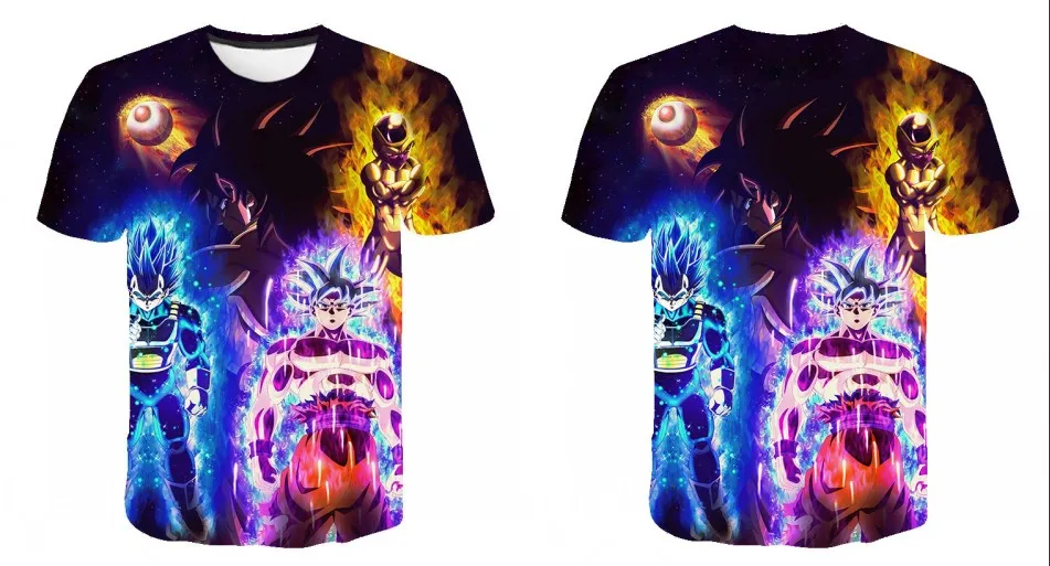 New Hot Dragon Ball Z Series Super Saiyan Son Goku Black Vegeta Battle Dragonball 3D Printed Men's T Shirt Summer Top Tees