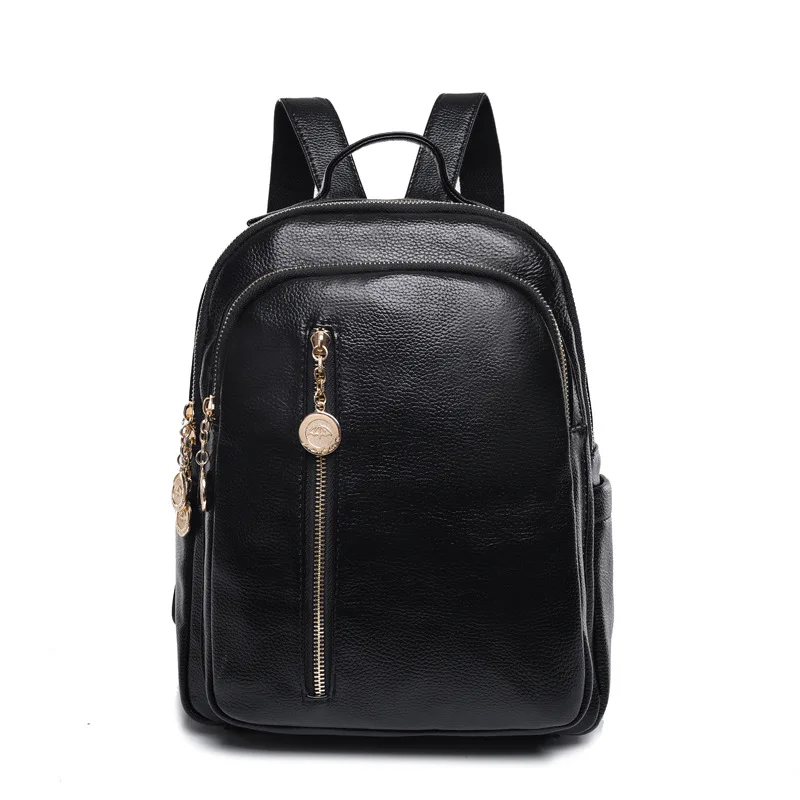 Las mujeres mochilas de cuero genuino de los estudiantes de la Escuela de chicas adolescentes pequeñas mochilas para mujeres bolsa de viaje mochila bolsas femininas