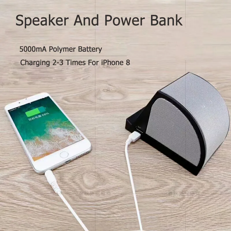 Вы первый Bluetooth динамик портативный с power Bank музыкальная стерео Колонка Беспроводное зарядное устройство Qi для мобильного телефона Xiaomi iPhone PC