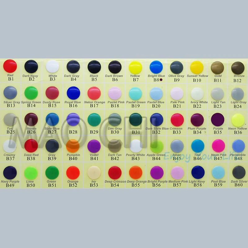 

300 sets KAM Brand 20 T5 Plastic Round Snap Button fastener buttons 12mm diaper glossy