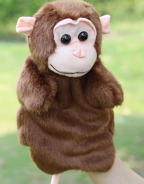 Ручная кукла марионета марионетка куклы Плюшевый Слон панда кошка ручная кукла Обучающие Детские игрушки марионетка Fantoche куклы - Цвет: Monkey