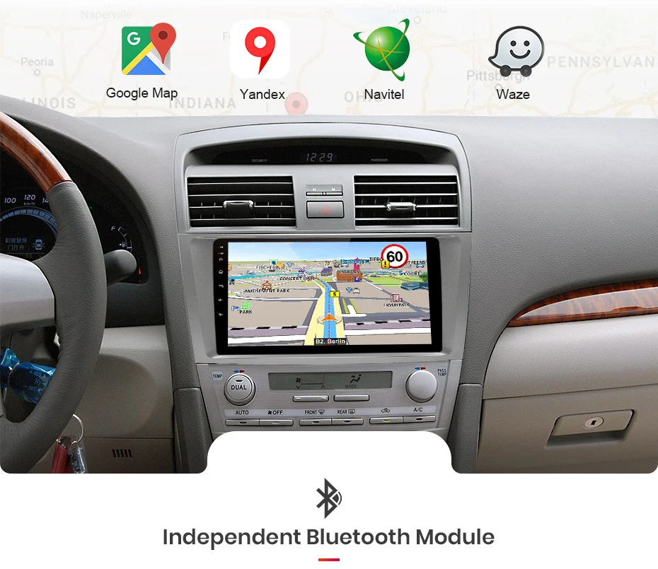 Cheap AWESAFE 2 Din 4+64GB Car Radio 9" HD Multimedia Player  GPS Touch Screen Auto audio Car Stereo For Toyota Camry 40 50 2007 2008 11