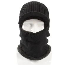 Newly 2 in 1 Men Winter Beanie Hat Scarf Warm Knitted Skull Cap Scarf for Outdoors Skiing Driving VK-ING