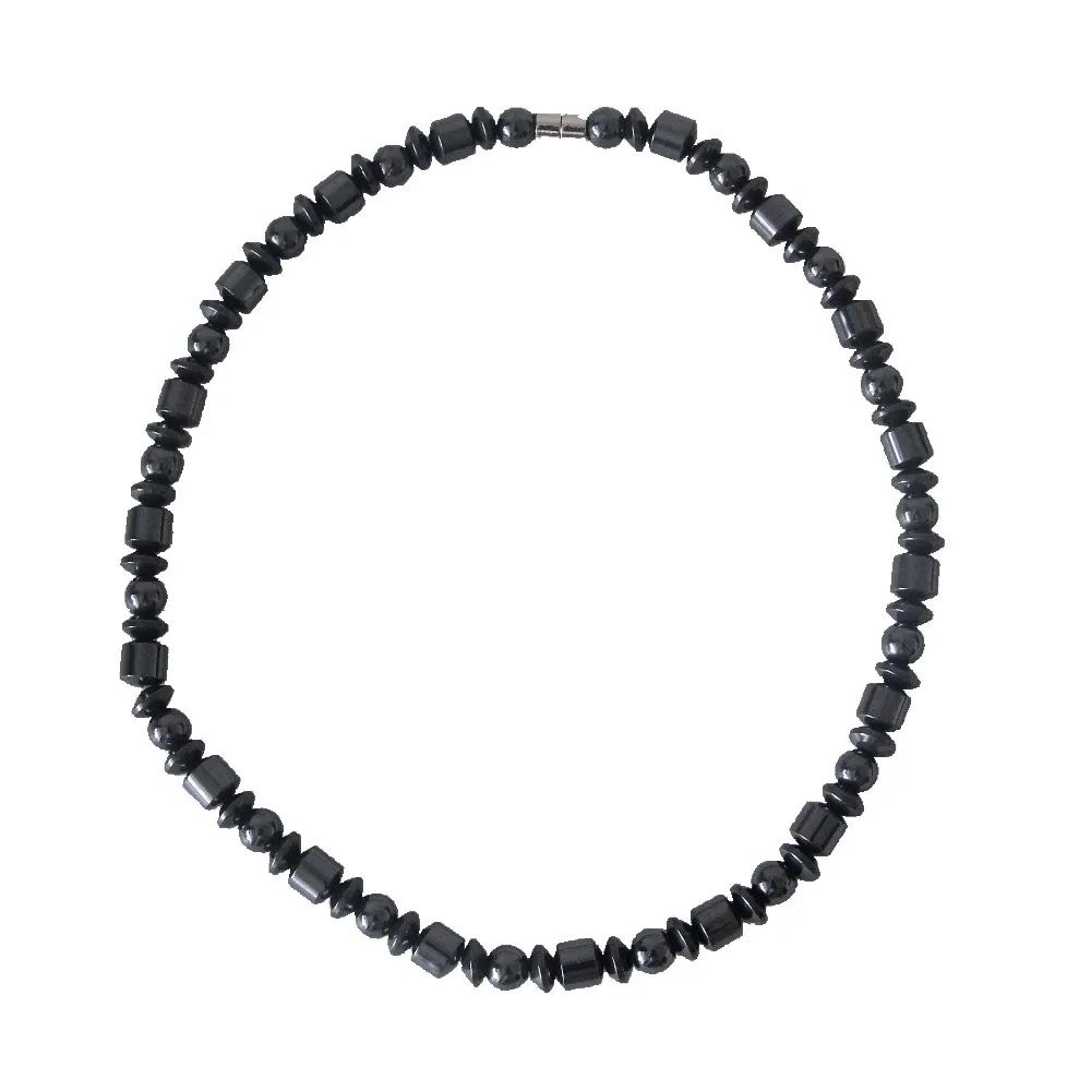 

CirGen,TRIPLE POWER Healthful Magnetic Hematite Men Women Geometric Beads Magnet Clasp Short Choker Necklace Jewelry Item,813