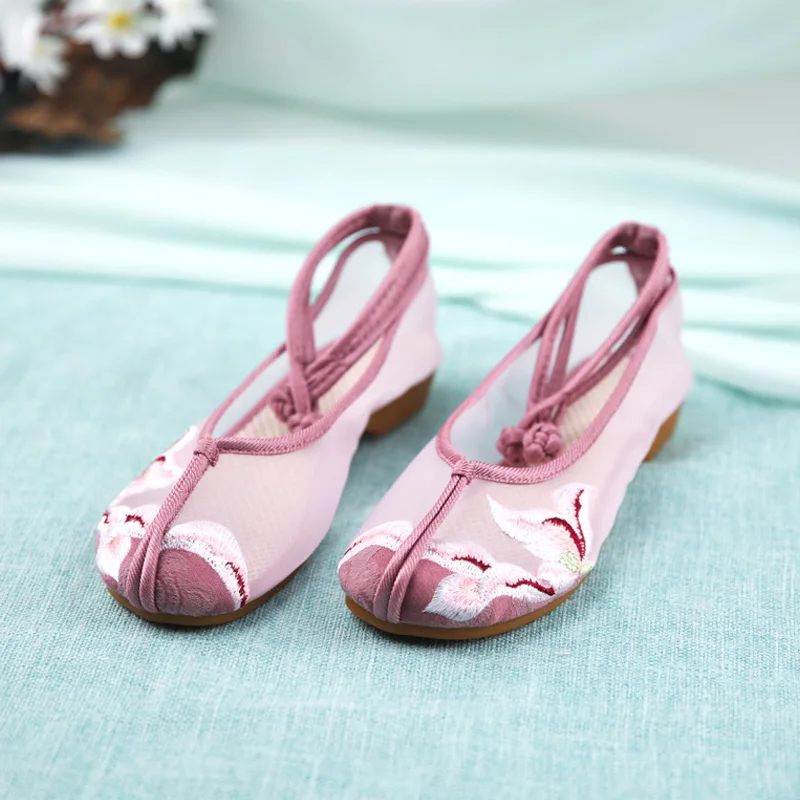 

Women Mesh Embroider Flats Sewing Female Platform Ankle Strap Casual Shoes Ladies Fashion Breathable Footwear 2019 Spring Autumn