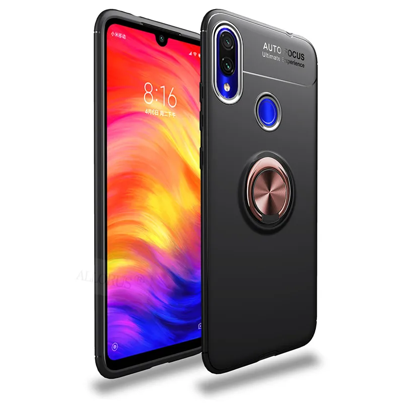 Магнитный чехол для Redmi 7 7A Redmi Note 7 case силиконовый Защитный чехол для телефона redmi 7 7a note 7 pro деловой чехол сяоми редми 7 а ноут 7 чехол ксиоми редми нот 7 про чехлы - Цвет: Black and Rose Case