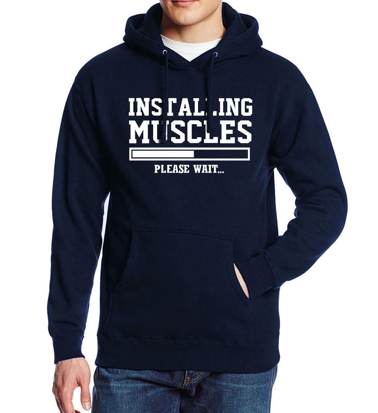 INSTALLING MUSCLES PLEASE WAIT...Print 2017 Spring Winter Fleece Men's
