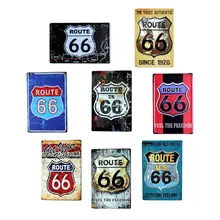 Route 66 картин, металлическая табличка, винтажный стиль, домашний декор, кофейные барные таблички, украшение, винтажные жестяные знаки 20*30 см