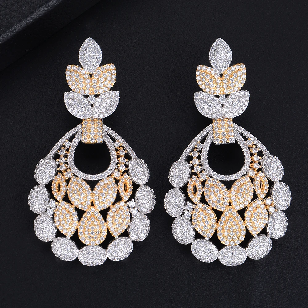 

missvikki Elegant Noble Luxury Earrings Brand Cubic Zirconia Women Bridal Sister Mother Annniversary Festival Birthday Gift