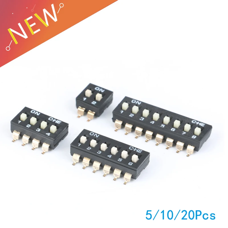 

Direct dial code switch DIP switch 2 Row 4 Pin 2 Position / 8 pin 4 Position /12 pin 6 Position / 16 pin 8 Position 5/10/20pcs